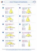 Area Of Triangles And Quadrilaterals Mathematics Worksheets And Study