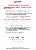 add subtract fractions sixth grade math worksheets and answer keys study guides