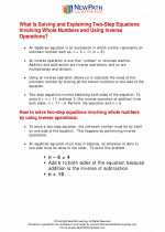 One & Two Step Equations. Mathematics Worksheets and Study Guides Sixth