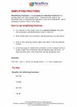 Simplify Fractions. Sixth Grade Math Worksheets and Answer Keys, Study