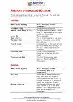 Social Studies - Fourth Grade - Study Guide: American Symbols & Holidays