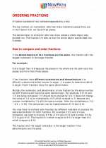 Mathematics - Fifth Grade - Study Guide: Ordering Fractions