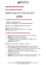 Mathematics - Fifth Grade - Study Guide: Subtracting Fractions