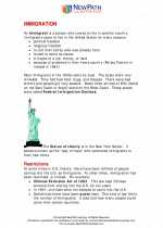Social Studies - Fourth Grade - Study Guide: Immigration
