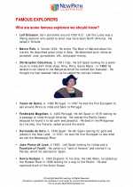 Social Studies - Third Grade - Study Guide: Famous Explorers