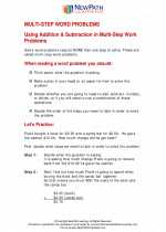 Multi-step Word Problems. Mathematics Worksheets and Study Guides