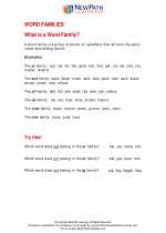 English Language Arts - Second Grade - Study Guide: Word Families