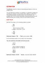 Mathematics - Fourth Grade - Study Guide: Estimation