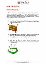 Social Studies - Third Grade - Study Guide: World Holidays