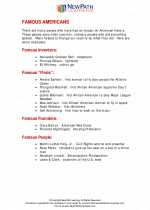 Social Studies - Fourth Grade - Study Guide: Famous Americans