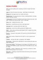 English Language Arts - Second Grade - Study Guide: Social Studies Vocabulary