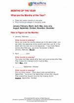 Mathematics - First Grade - Study Guide: Months of the Year