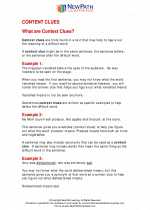 context clues 4th grade ela worksheets and answer key study guides