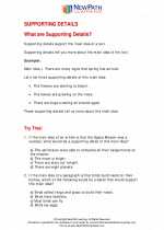 Supporting Details. English Language Arts Worksheets and Study Guides