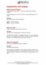 English Language Arts - Fourth Grade - Study Guide: Cause/Effect, Fact/Opinion