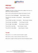 English Language Arts - Second Grade - Study Guide: Prefixes