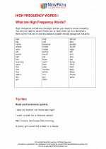 English Language Arts - Second Grade - Study Guide: High Frequency Words I