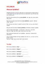 English Language Arts - Second Grade - Study Guide: Syllables