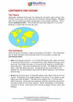 Social Studies - Third Grade - Study Guide: Continents and Oceans