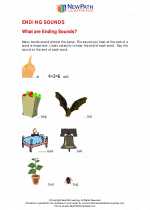 English Language Arts - First Grade - Study Guide: Ending Sounds
