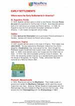 Social Studies - Third Grade - Study Guide: Early Settlements