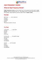 English Language Arts - Third Grade - Study Guide: High Frequency Words I