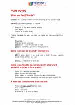 root words english language arts worksheets and study guides fifth grade