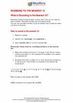 Mathematics - Third Grade - Study Guide: Rounding to Nearest 10