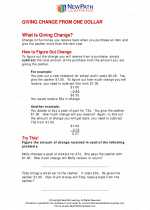 Mathematics - Third Grade - Study Guide: Giving Change from $1.00