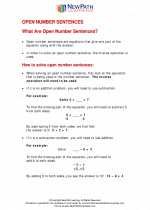 Mathematics - Third Grade - Study Guide: Open Number Sentences