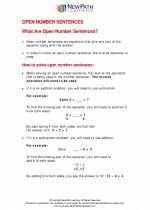 number sentence worksheets