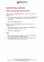 Mathematics - Third Grade - Study Guide: Greater Than/Less Than