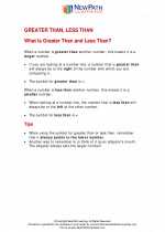 Mathematics - Third Grade - Study Guide: Greater Than/Less Than