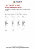 English Language Arts - Fifth Grade - Study Guide: High Frequency Words II