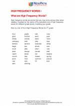 English Language Arts - Fifth Grade - Study Guide: High Frequency Words I