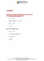 Mathematics - Fifth Grade - Study Guide: Algebra