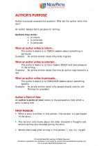 author s purpose point of view 6th grade ela worksheets and answer key