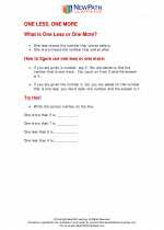 Mathematics - First Grade - Study Guide: One Less, One More