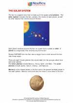 Science - Third Grade - Study Guide: The solar system