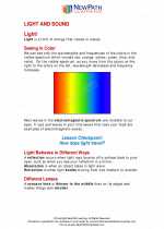 light and sound 4th grade science worksheets and answer keys study guides and vocabulary sets