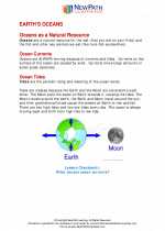 Earth's oceans. 5th Grade Science Worksheets and Answer keys, Study