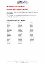 English Language Arts - Sixth Grade - Study Guide: High Frequency Words I