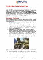 Science - Seventh Grade - Study Guide: Weathering of rocks and soil formation