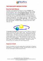 The Sun Earth Moon System Science Worksheets And Study Guides Seventh Grade