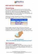 Science - Eighth Grade - Study Guide: Heat and heat technology