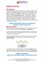 The energy of waves. 8th Grade Science Worksheets and Answer key, Study