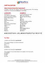 Capitalization. 7th Grade ELA Worksheets and Answer key, Study Guide.