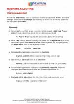 English Language Arts - Seventh Grade - Study Guide: Modifiers-Adjectives 