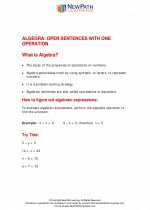 Mathematics - Fourth Grade - Study Guide: Evaluate Open Sentences