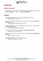 Pronouns. Seventh Grade English Language Arts Worksheets, Study Guides